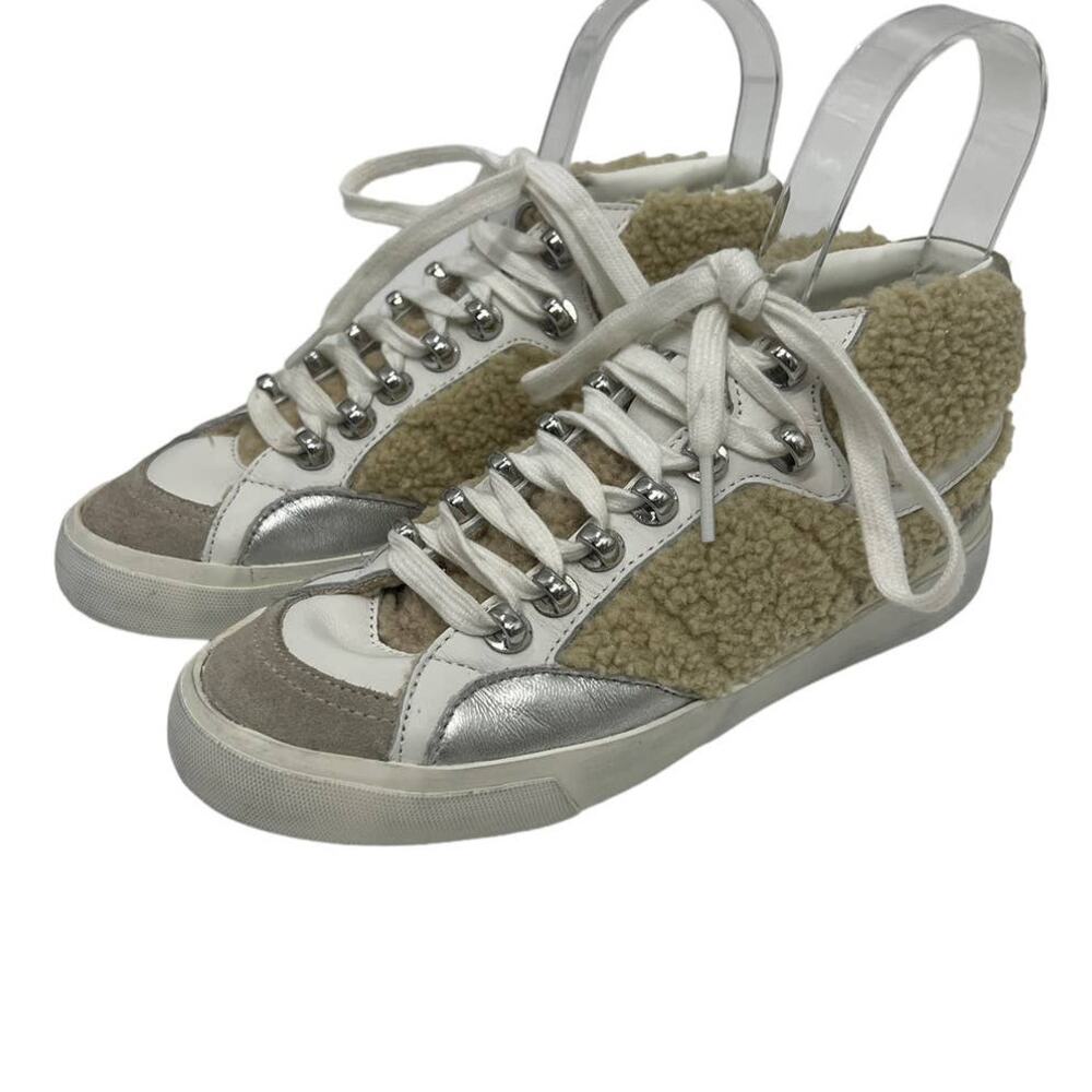 Marc Fisher | Cream Sherpa High Top Athleisure Chic Sneakers Women's 5